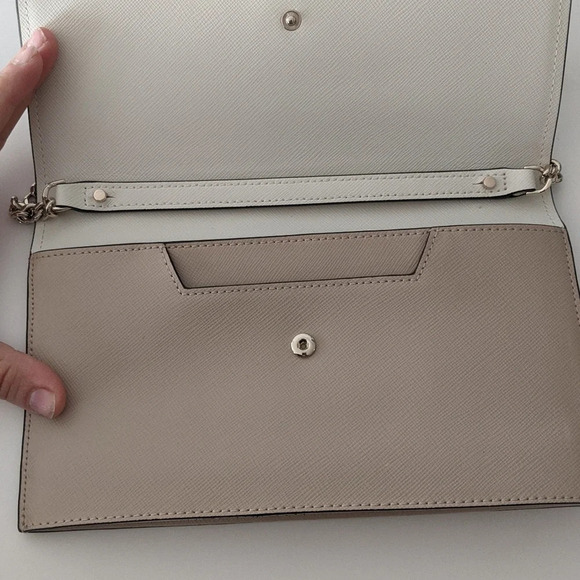 Kate Spade Willow Wallet cream Tan Leather Chain strap crossbody Bag - Picture 8 of 8